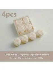 Luxurious Handmade Rose Soy Wax Candle Gift Set - Elegant Decorative Candles for Home Décor & Special Occasions (White series)