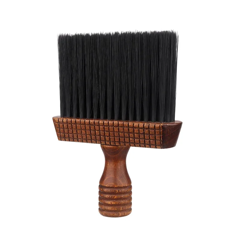 صالون الحلاقة مقبض خشبي الرقبة الوجه منفضة فرشاة لقص الشعر لينة الشعر اللحية تنظيف فرش تصفيف الشعر أدوات التصميم