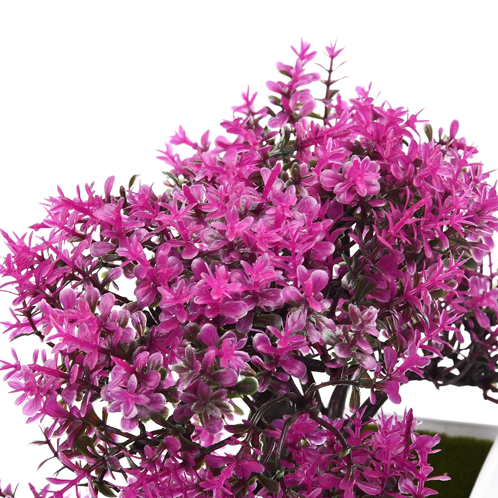 Lush Decorative Bonsai with Potted Blossoms