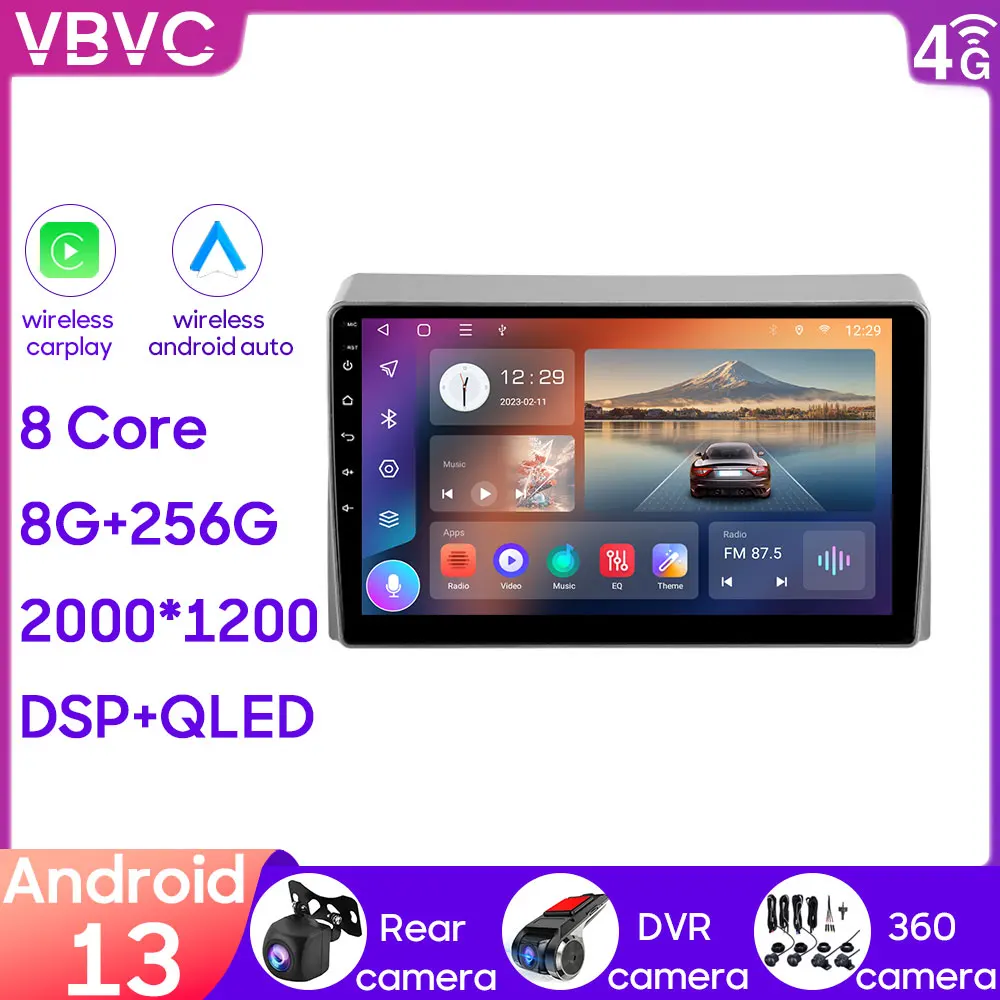 

For Toyota Hiace XH10 H200 5 Ⅴ 2004 - 2021 Car Head Units Radio Multimedia Navigation GPS BT Carplay Stereo Player Wifi 4G