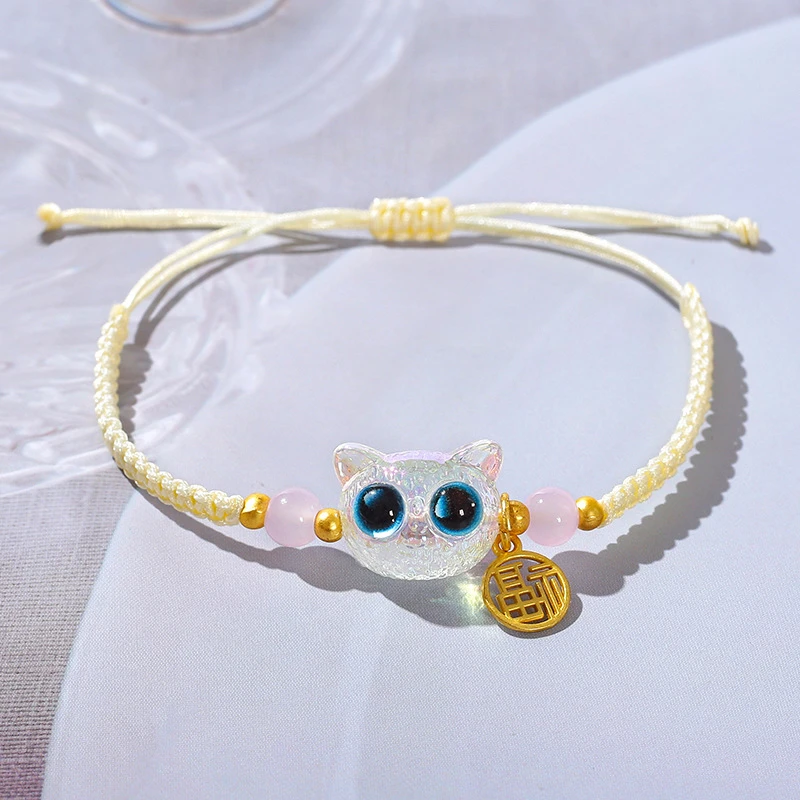 Gioiello Anime Regalo Compleanno Braccialetto Regolabile Con Ciondolo Gattino - Gioiello Carino Per Ragazze E Migliori Amiche Bracciale Con Gatto
