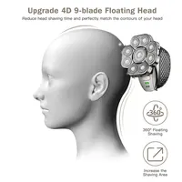 Men's Bald Head Electric Shaver 9 Blades Floating 6In1 Heads Beard Nose Ear Hair Trimmer Clipper Facial Brush Rechargeable Razor 2