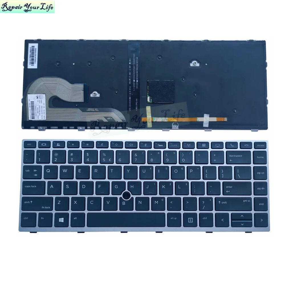 

Spanish/Latin US German Backlit Keyboard for HP ZBook 14u G5 14u G6 EliteBook 745 G5 840 846 G5 G6 L14378/L11307 L09813-B31 USA