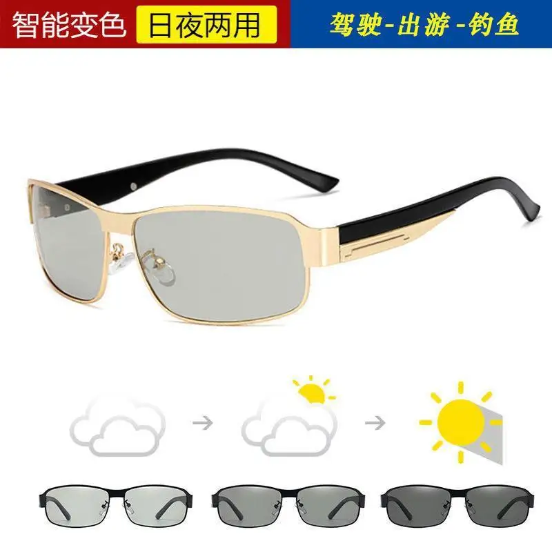 Klassische Metallrahmen Männer Polarisierte Photochrome Sonnenbrille Luxusmarke Designer für Mann Fahren Angeln UV400 Vintage Brillen – Detail 4