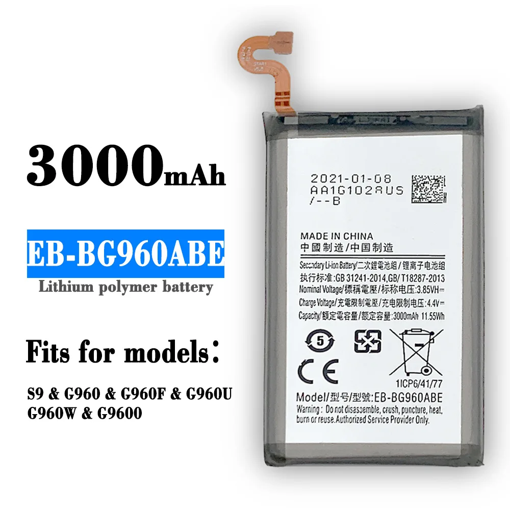 

EB-BG960ABE 3000mAh Battery For Samsung Galaxy S9 G9600 SM-G960F SM-G960 G960F G960 G960U G960W +Tools