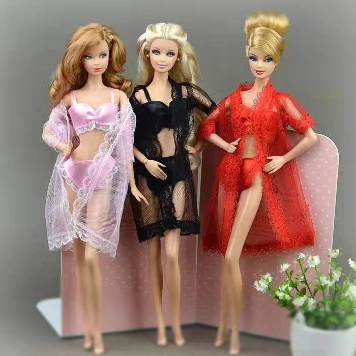 Bra Briefs Underwear 11.5" Doll Clothes For Barbie Dress Lace Lingerie  Pajamas Outfits Set Long Coat 1/6 Bjd Accessory Kids Toys - Dolls  Accessories - AliExpress