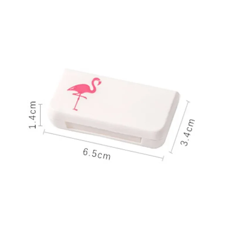 1 Pc 3 Lattices Pill Box Tablet Flamingo Cactus Leaf Pillbox Dispenser Medicine Boxes Dispensing Medical Kit Mini Organizer Case