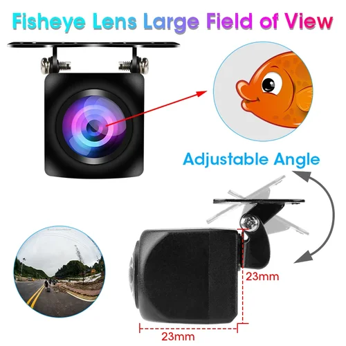 Develuck-175 ° AHD 1080P 차량 후방 보기 카메라, 자동차 리버스 블랙 어안 렌즈 야간 투시경 방수 범용 3