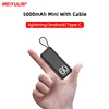 5000mAh Mini Power Bank With Type-C Cable Portable Fast Charging Mobile External Spare Battery Charger for iPhone Samsung Xiaomi 5