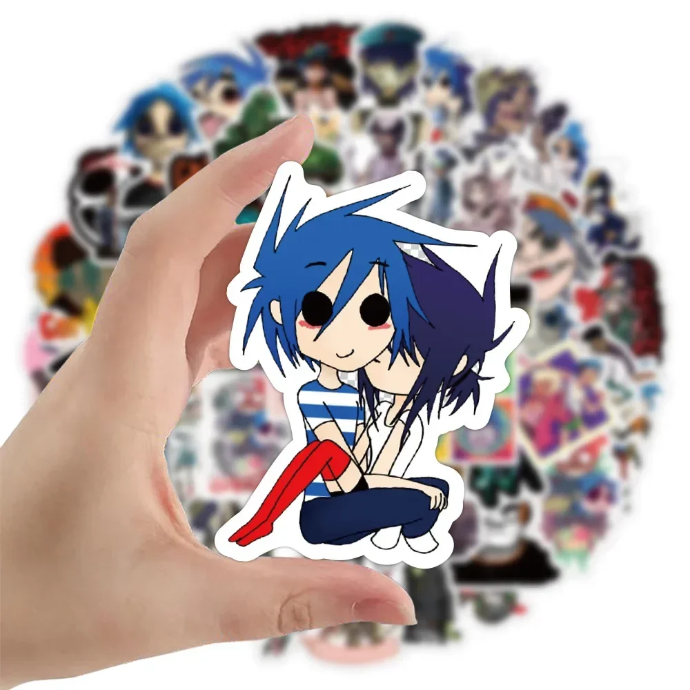 52PCS Gorillaz 밴드 스티커 음악 낙서 데칼 장식 가방 스크랩북 전화 노트북 편지지 아이 장난감 스티커 선물