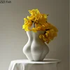 White Matte Ceramic Vase Human Body Ornaments Desktop Decorative Vases Flower Arrangement Dried Flower Vase Decoration Crafts 1