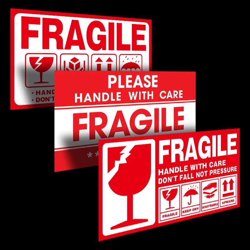 Fragile Warning Label Stickers Logistics Accessories Hazard Goods Handle With Care Warning Labels Express Label Adhesive fragile stickers,decorative labels stickers,safety stickers,self adhesive stickers,adhesive stickers