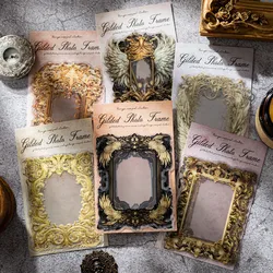 10Pcs Vintage Gold Photo Frame Series Decorative Sticker Diy Handbook Collage Scrapbooking Label Diary Album Journal Planner