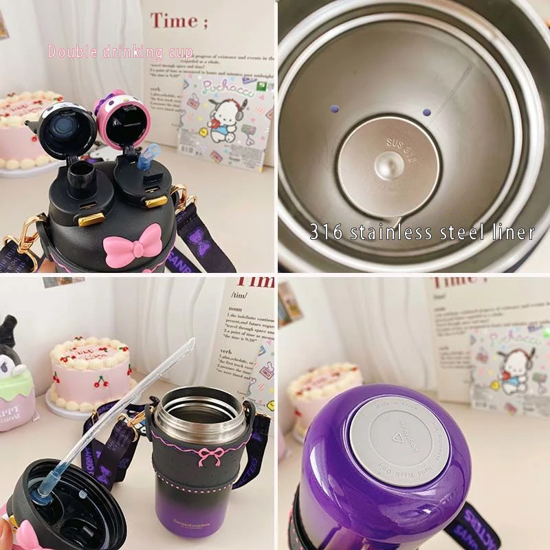 Barbie Thermos Cup Kawaii Anime Cute Cartoon Stainless Steel Water Cup  Long-lasting Insulation Large Capacity Pink Straw Cup - AliExpress