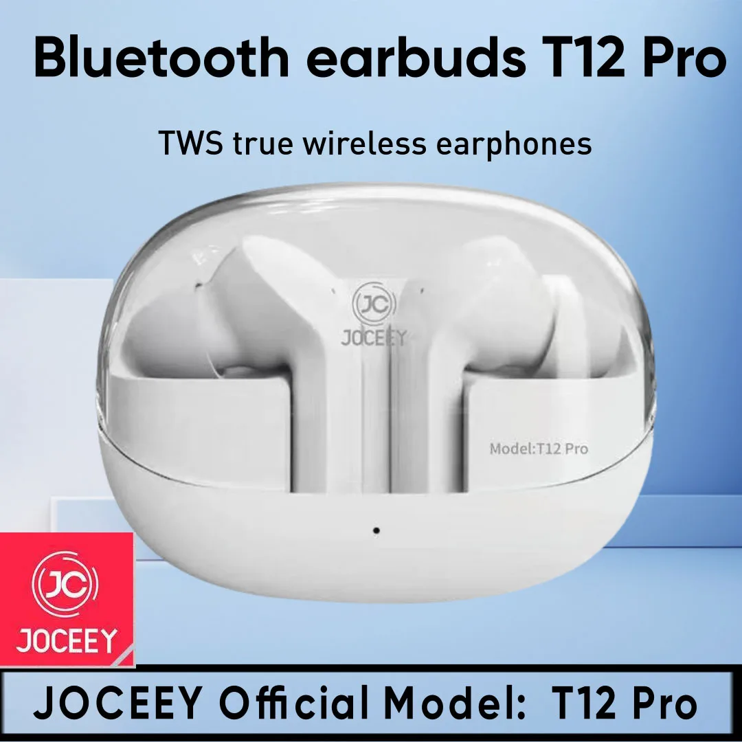 JOCEEY Bluetooth Headphones T12 Pro True Wireless Earbuds with Wireless Charging Case IPX5 Waterproof in Ear Earbuds with Mic