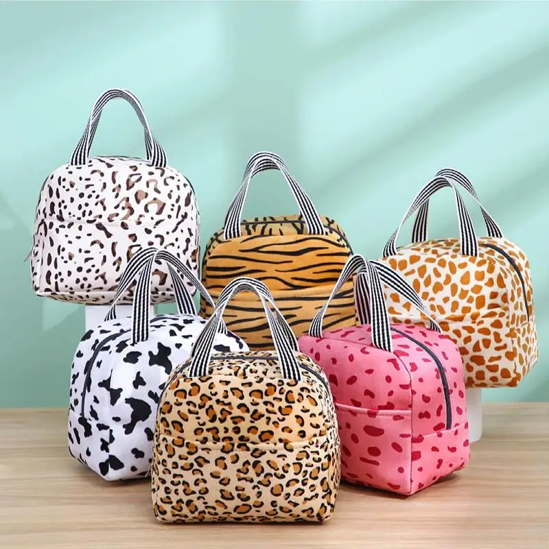Lunch Box Animal Print Lunch Box Sack Cooler Tote High Capacity Insulated Cooler Bag For Outdoor Picnic School Travel