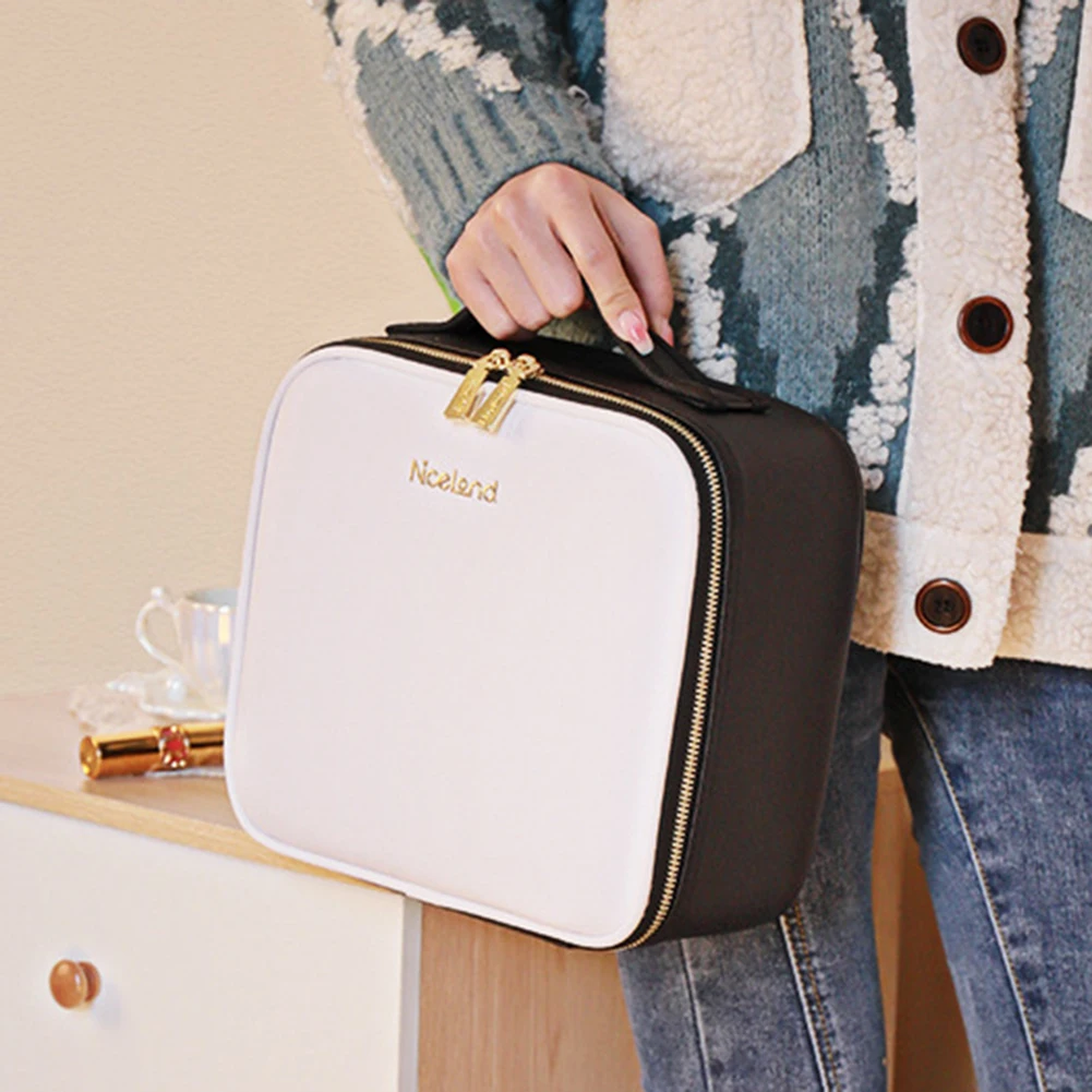 Smart LED Cosmetic Case with Mirror Cosmetic Bag Travel Makeup Bags for Women Fashion Portable Storage Bag Travel Makeup Bags 5