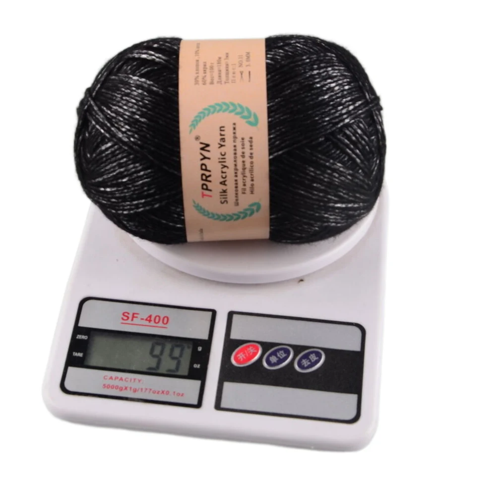 100g 1Pc Hand knitting Metallic cotton Yarn silk acrylic Yarn to knit sweater blanket hat line Crocheting bag slipper Thread 4