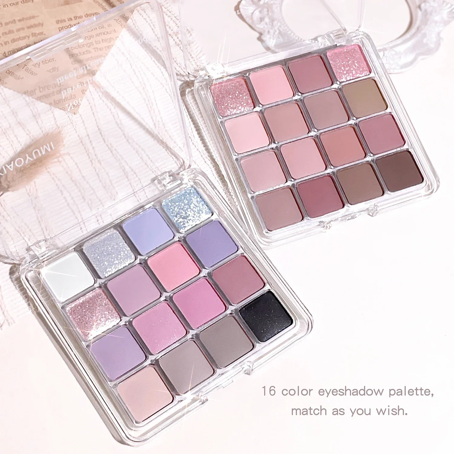 16-Color Sunset Magic Eye Shadow Plate Pearl Matte Earth Color Rainbow Color Eye Shadow Plate Korean High-Quality