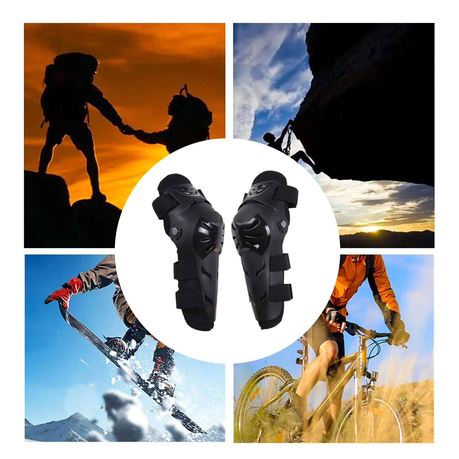 모토크로스 무릎 정강이 보호대 미끄럼 방지 탄력 밴드 통기성 구멍 무릎 정강이 보호 패드 오토바이 산악 자전거용