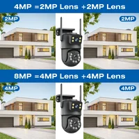 8MP WiFi caméra PTZ double écrans suivi automatique Vision nocturne CCTV caméra de Surveillance extérieure 4MP sécurité IP caméra icsee 2