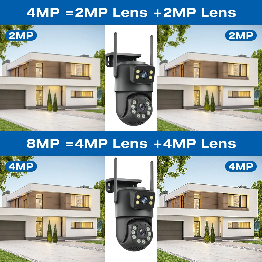 8MP Dual Lens WiFi PTZ Surveillance Camera