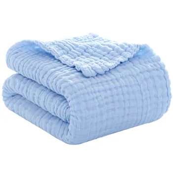 Coperta fasciatoio per neonato in mussola per neonato per bambino Bambini Ragazzi Ragazze Asciugamano da bagno Infantile Solido morbido cotone Copertura per passeggino 105 * 105 cm