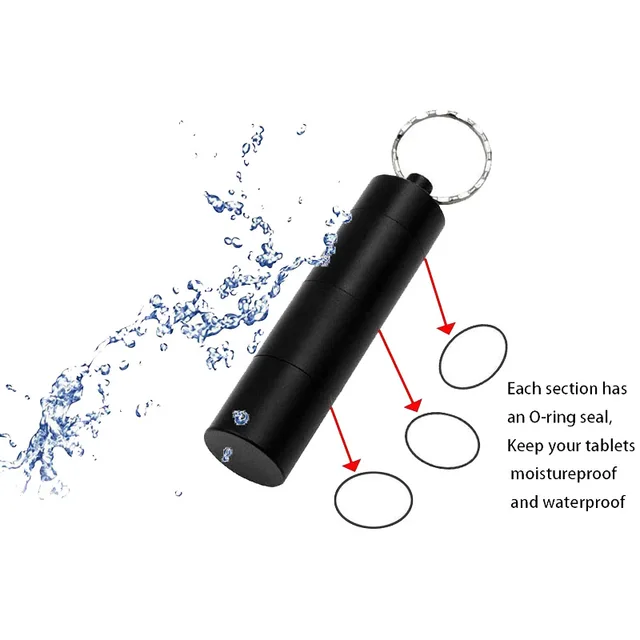 Mini Portable Aluminum Waterproof Pill Box Cases Sealed 3 Times Grids A Day Organizer Tablet Travel Medicine Vitamin Fish Oils 3