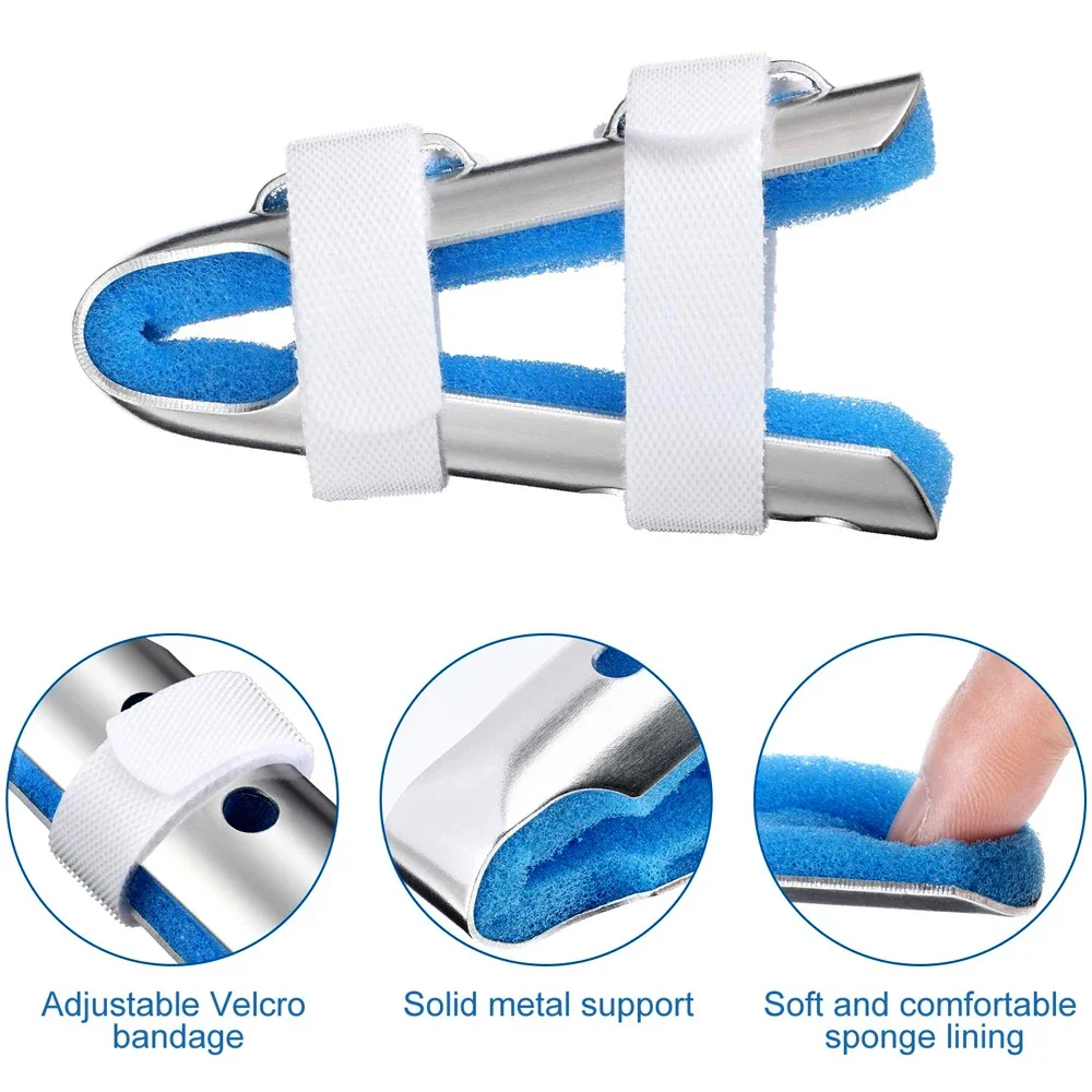 Finger Splints Thumb for Broken/Injured Fingers Stabilization Aluminum Finger Splint Adjustable for Mallet Fingers 1Pc