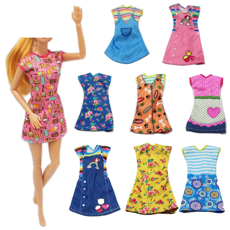 Handmade Kids Toy Fashion Doll Clothes Mini Doll Accessories Outfit Dress For Barbie DIY Dressing Christmas Gifts Present