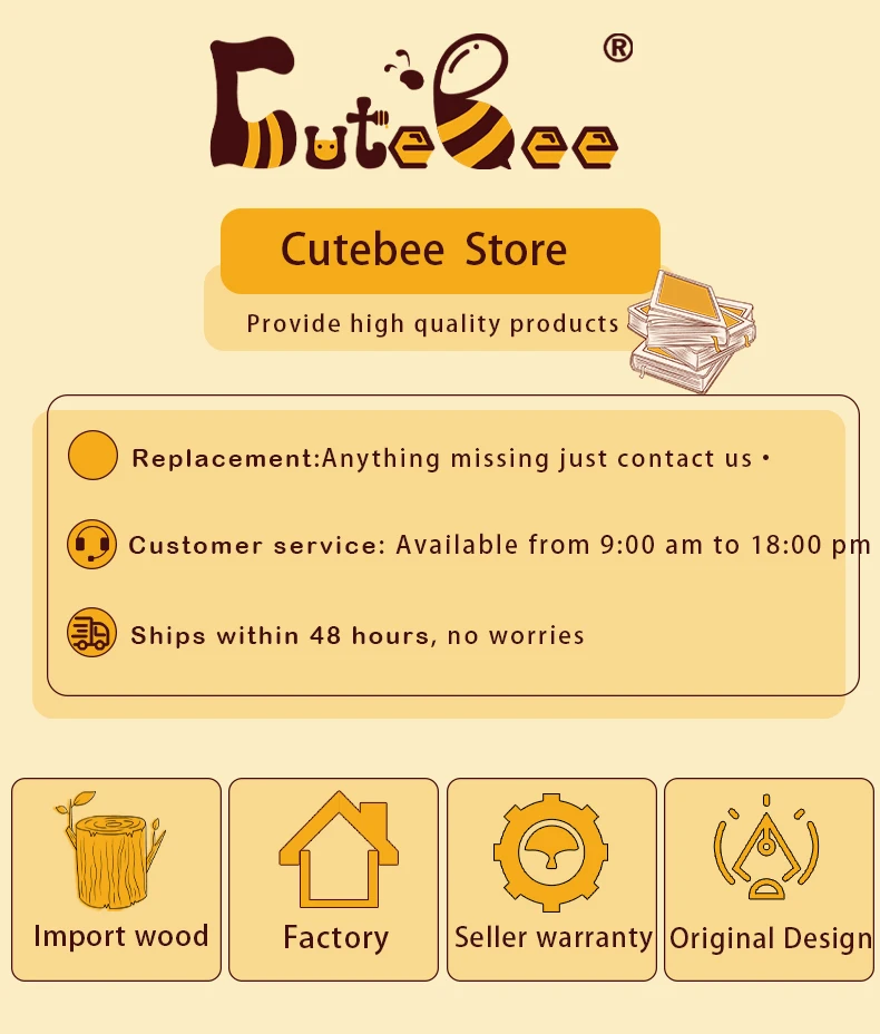 CUTEBEE-Casa de bonecas em miniatura para crianças,