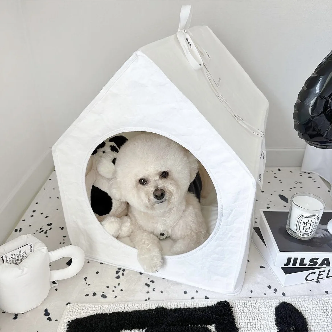 

INS Solid Color All-Season Universal Pet Cat Puppy Bichon Teddy Bed Sleep Hut Removable Tent Semi-Enclosed Kennel Dog Supplies