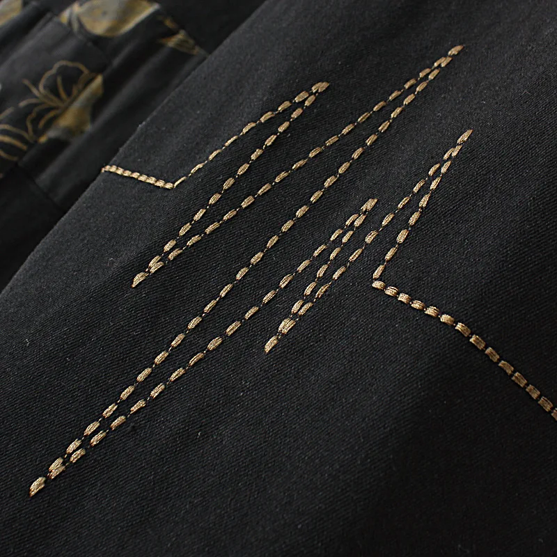 Plus Size Jeans Women's Clothing Fall/Winter Embroidered Large Flower Pocket Patch Washed High Waist Stretch Denim Harem Pants