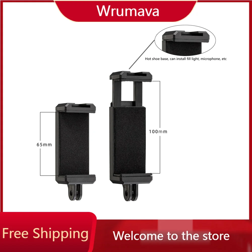 

Phone Holder Clip Bracket Adapter for Smartphone Iphone Huawei Samsung Tripod 1/4 Inch Nut Hole Gopro Selfie Stick Accessories