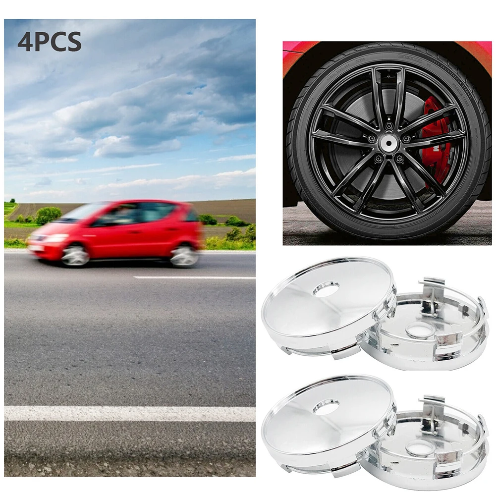 

4pcs 60mm- 56mm Universal Silver Car Rims Alloy Wheel Center Hub Centre Cap Decoration Car Wheel Center Cap Accessories