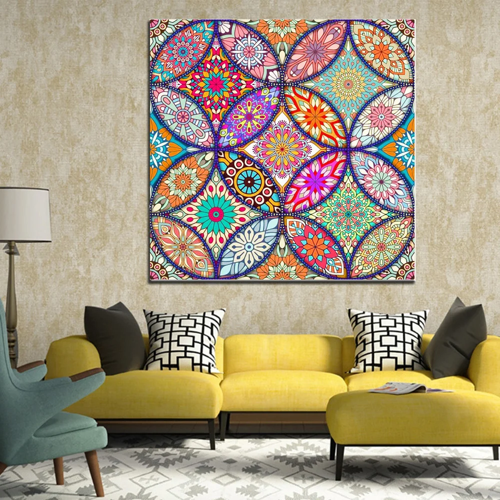 Full Square/Round Diamond Painting Mosaic Mandala Flower Embroidery Cross Stitch Abstract Floral 5d Diy Home Decor diamond painting diamond art painting kit diamond painting set