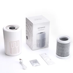 Compact USB Air Purifier with HEPA Filter and Odor - Eliminating Ionizer (WHITE)