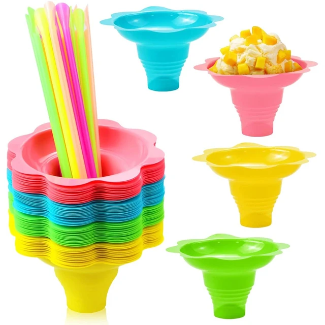 Ice Cream Cone Tumblers with Straws