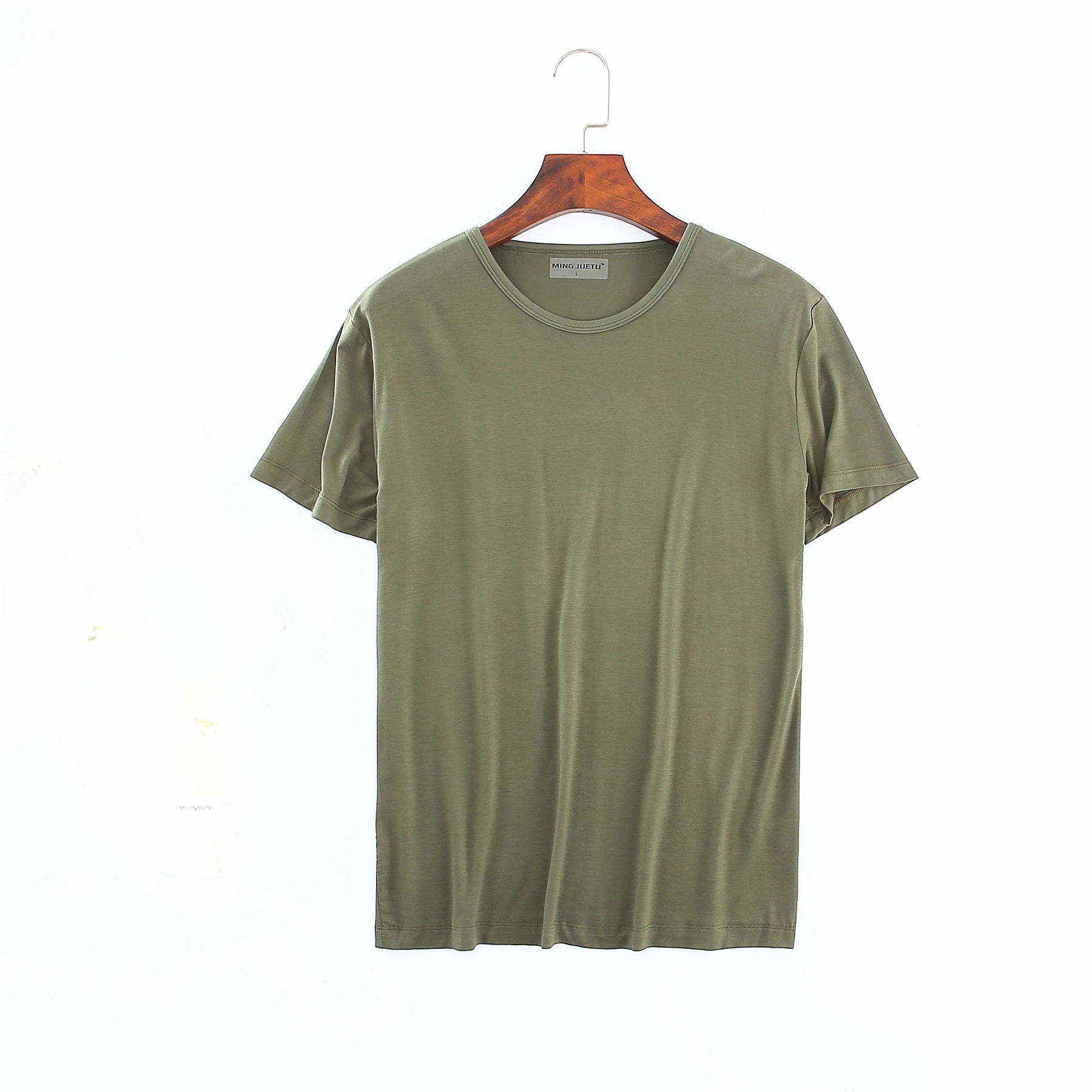 Mens Modal T-Shirt Short Sleeve Loose O-Neck Men T shirt Bottom Large Size Undershirt Man T shirt Solid Color For Male Tops Tees 5