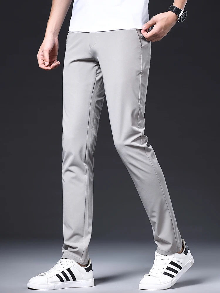 

2023 Spring Summer Men's Casual Pants Business Stretch Slim Fit Chinos Korean Fashion Classic Long Male Formal Trousers
