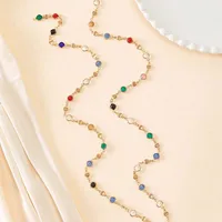 LATS New Luxury Colourful Long Tassel Necklace for Women Shiny Rhinestone Crystal Zircon Choker Bohemian Statement Jewelry Gifts - Image 4