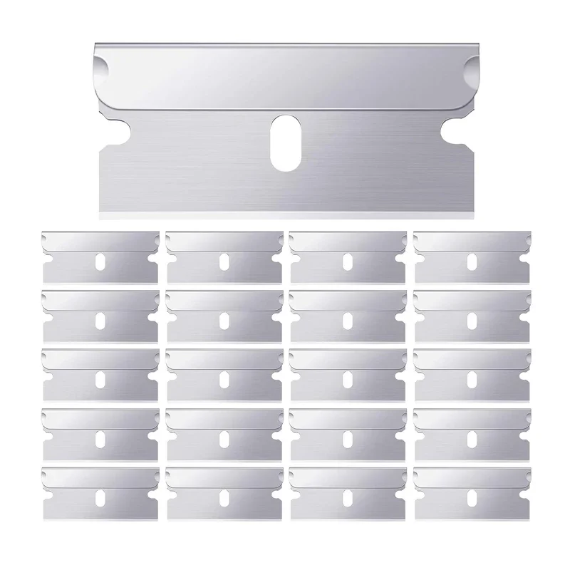 20Pcs Razor Scraper Blades Plastic Scraper Replacement Car Sticker Remover Decals Window Glass Clean Glue Remover razor blade scraper