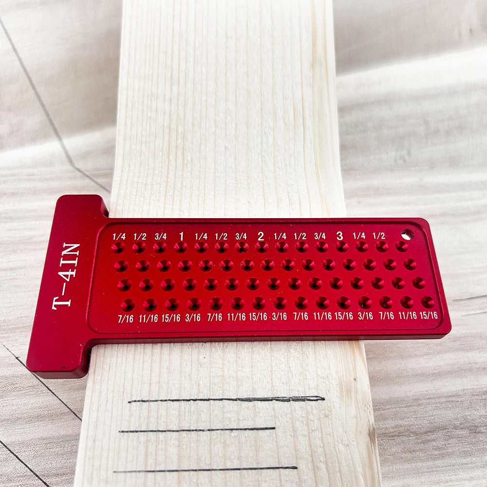 DIY 보조 도구 T-100 미터법 정밀 T-눈금자 포켓 측정 수동 마킹 도구