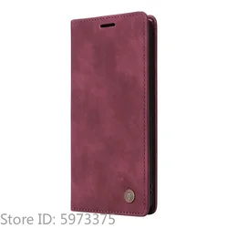 Retro Matte Luxury Flip Wallet Phone Case - Elegant Solid Colors - Galaxy A37 (Claret)