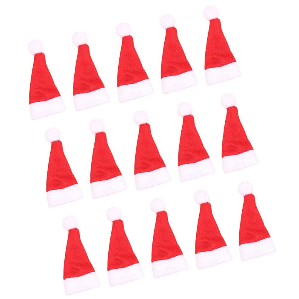 

50pcs Christmas Hat Red Santa Hat Lollipop Candy Cover Hat for Christmas Party