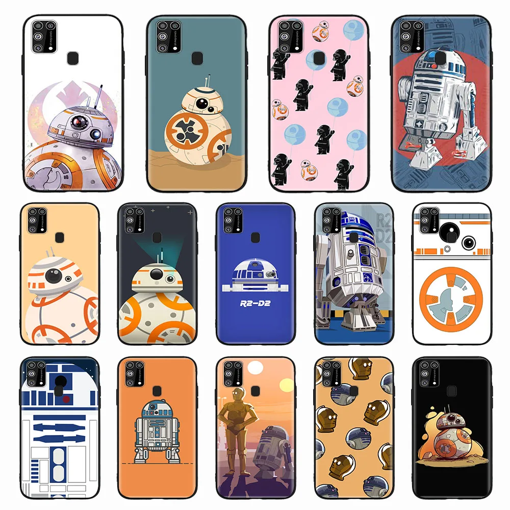 Черный чехол для Huawei Mate 20 Lite Nova 2i 3 3I 4E 7SE P20 P30 P40 Pro, защитный чехол R2D2 BB8