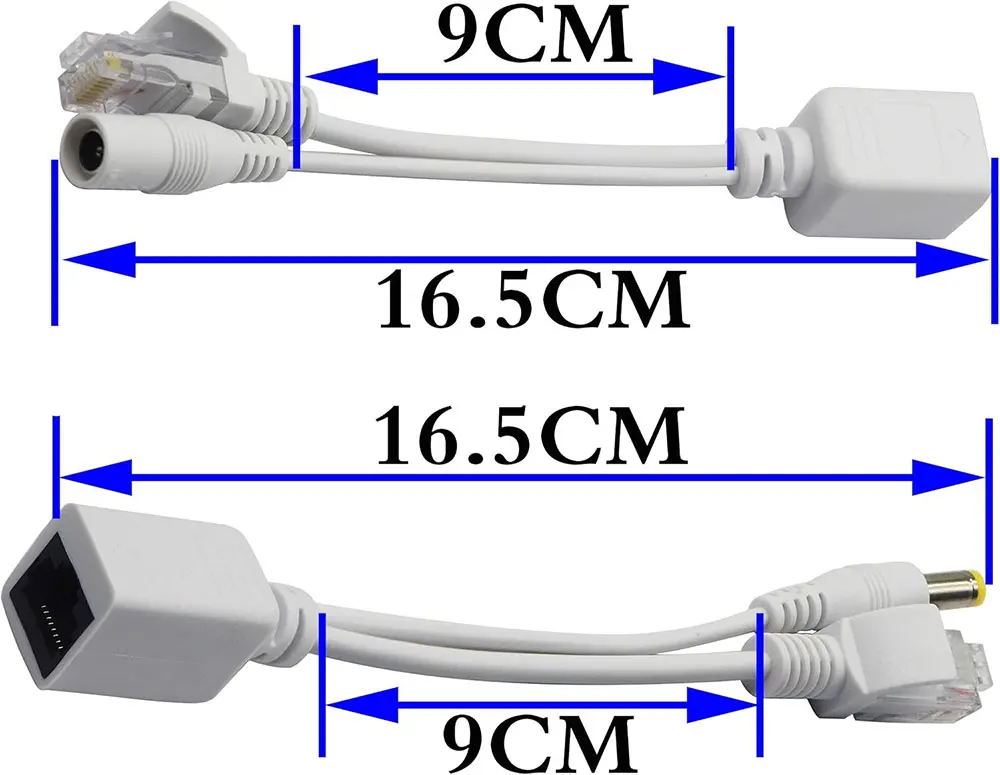 Enhanced Dual PoE Injector & Splitter Kit with RJ45 Ethernet and DC Power Adapter - 5 Pack
