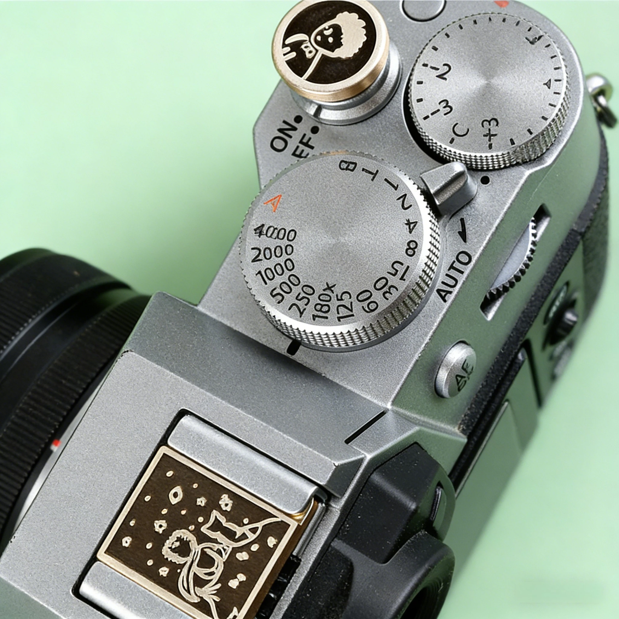 카메라 핫슈 커버 후지 xt4 xt5 마이크로 싱글 셔터 버튼 캐논 카메라 핫슈 장식 커버 황동 조각에 적합