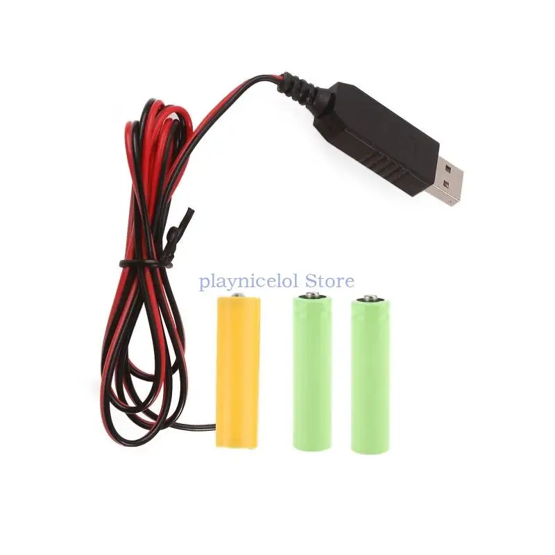 

USB Power Converter Virtual Eliminators Replace 3pcs 1.5V AA LR6 Batteries for Christmas Lights Toy Remote E8BA