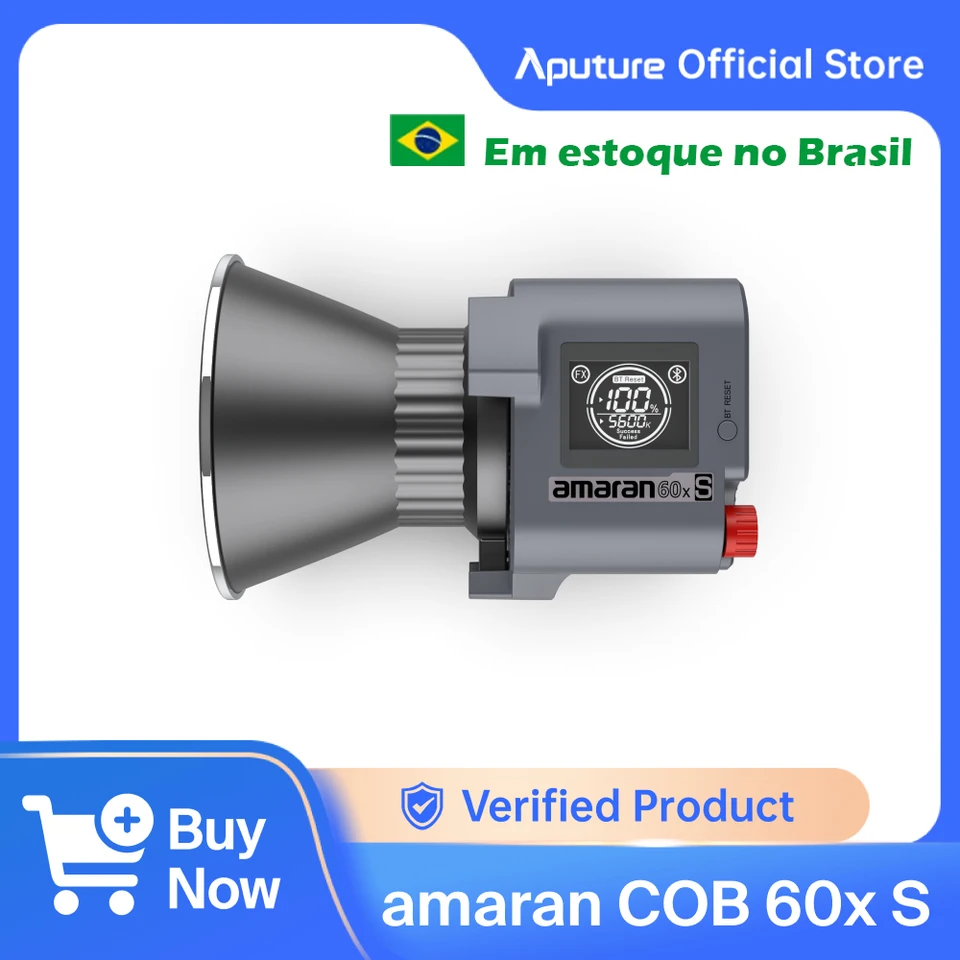 DO BRASIL】Aputure amaran cob 60x 60d s série bi-color led luz de